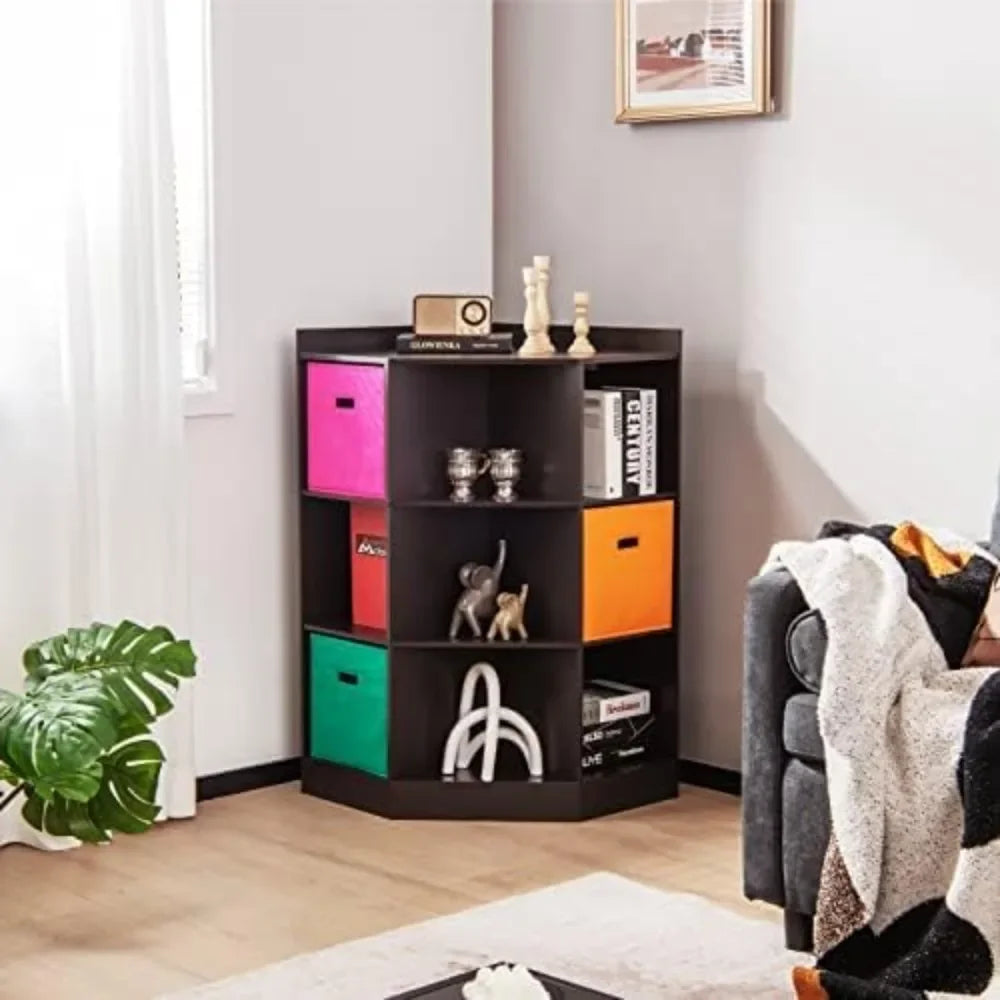 Kids Toy Storage Organizer Nine Cubby Bins Display Shelf