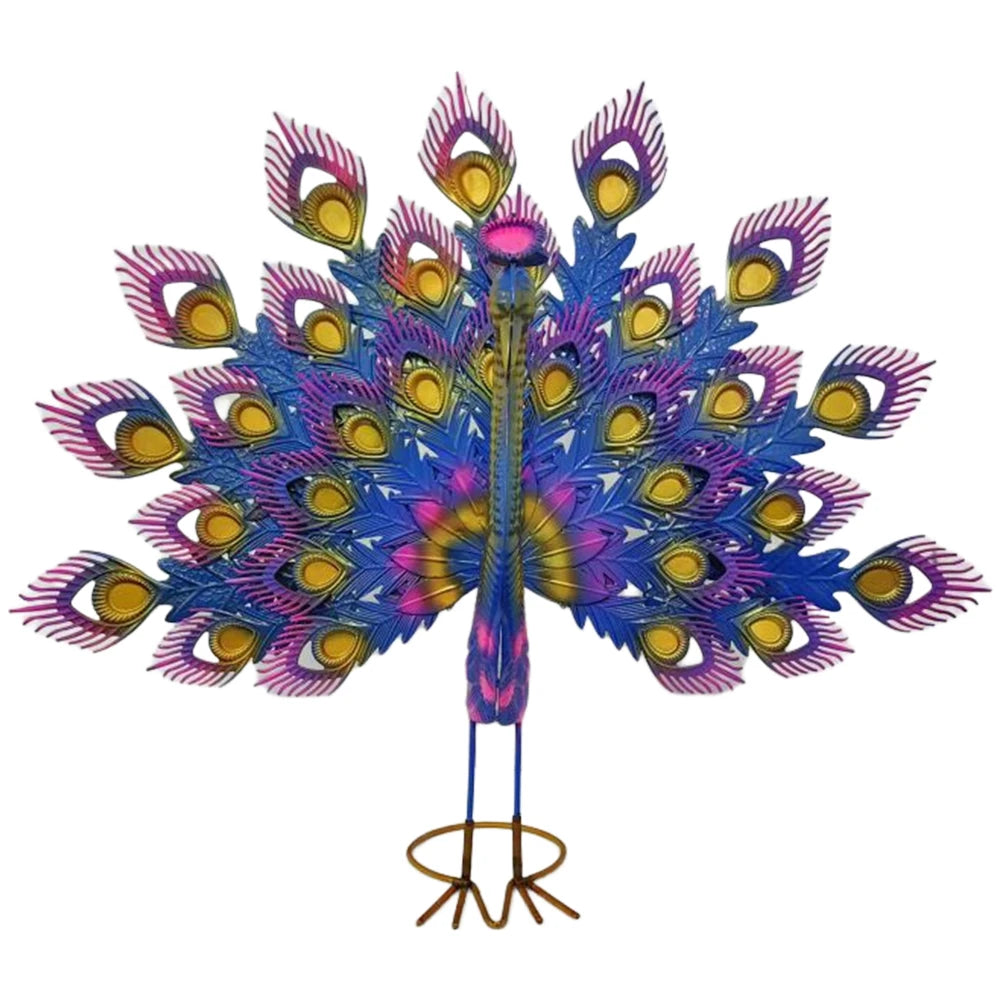 Garden Peacock Iron Statue Outdoor Indoor Yard Decor Waterproof Gifts
