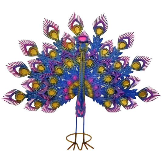Garden Peacock Iron Statue Outdoor Indoor Yard Decor Waterproof Gifts
