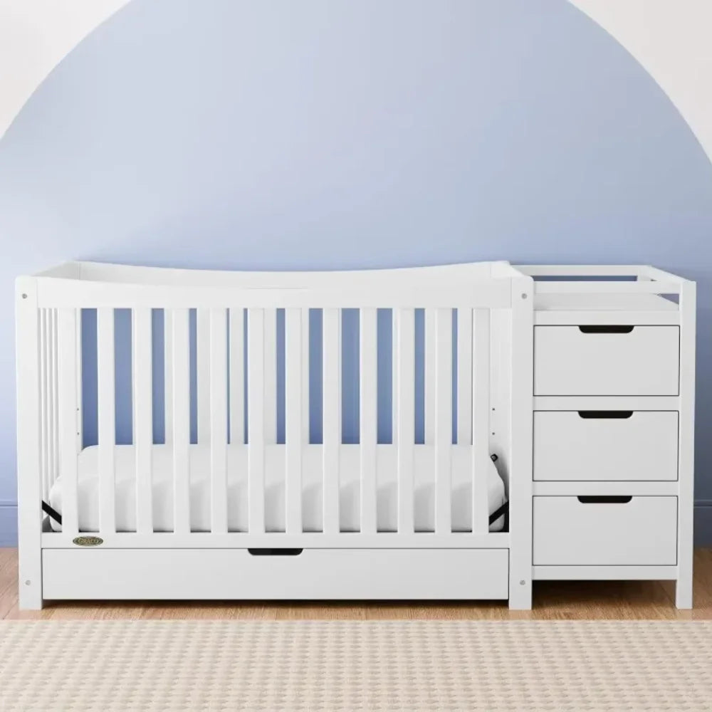 Graco Remi 4 In 1 Convertible Crib And Changer With Drawer White