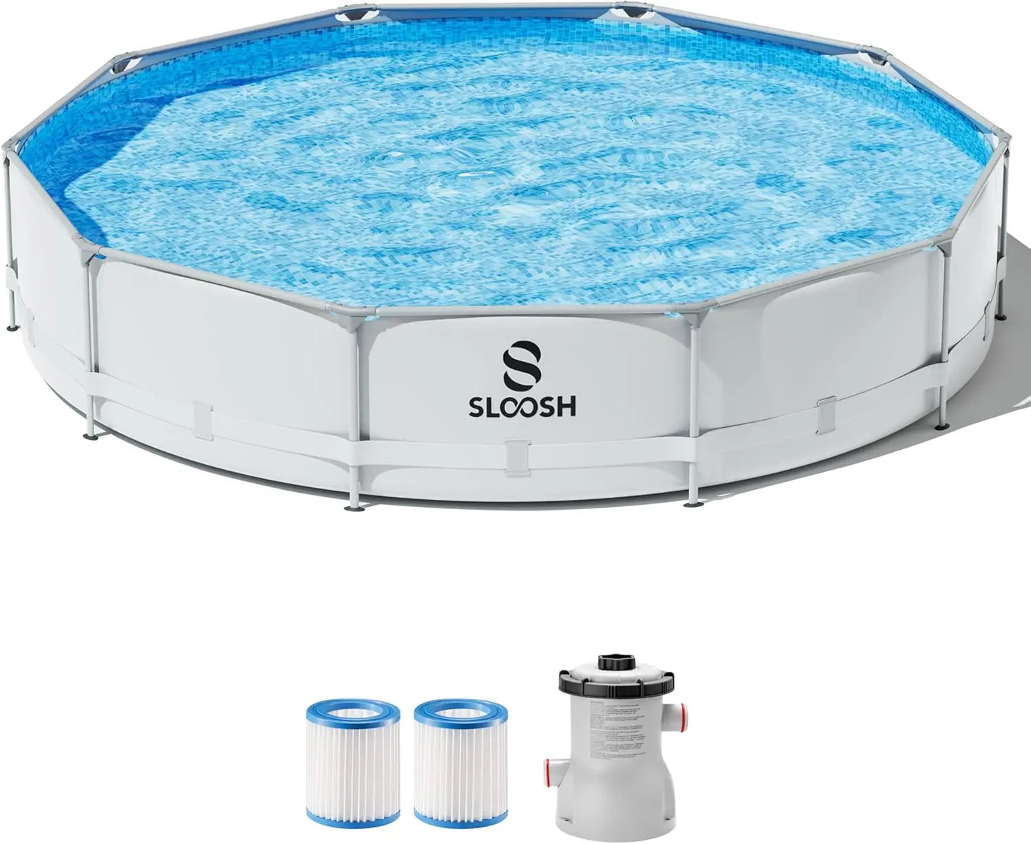 Joyfy Round Above Ground Pool 12ft 10ft 15ft With Filter Pump For Kids Adults