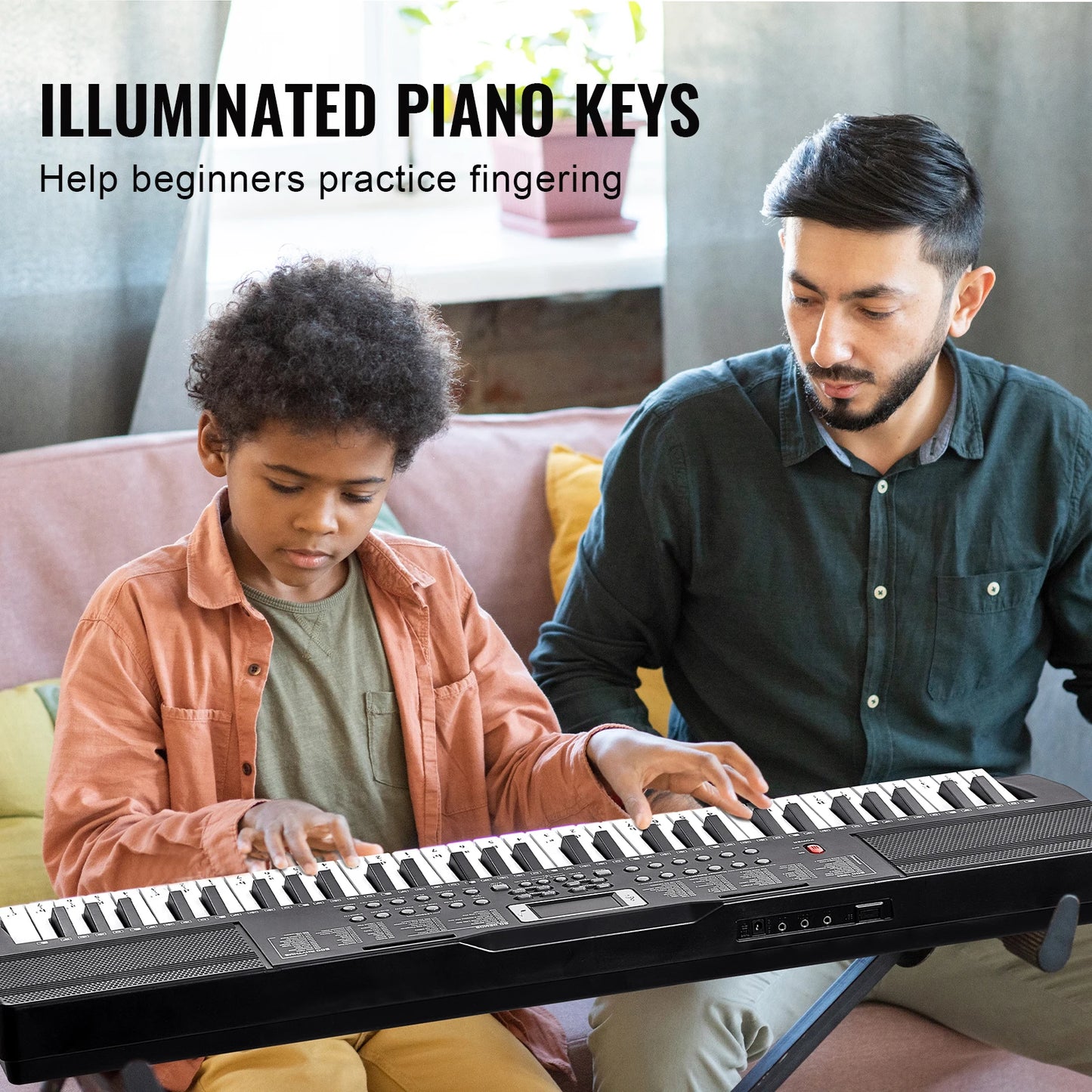 SucceBuy 61 Key Digital Keyboard Piano Portable 200 Tones 200 Rhythms
