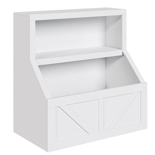 Engineered Wood Bookcase And Toy Storage Cabinet Two Tier