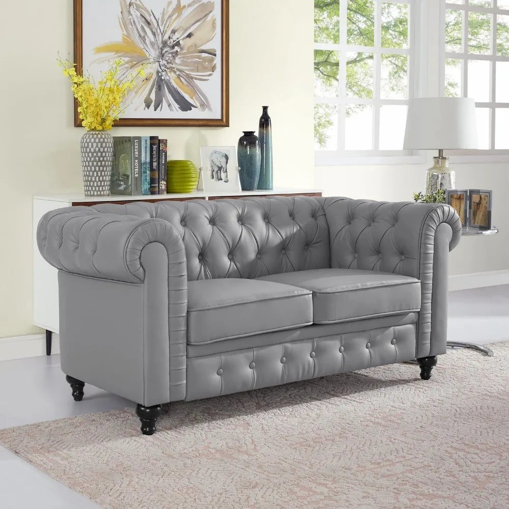 Chesterfield Sofa Set 3 Piece Muebles para La Sala Juegos Living Room Set Modern Furniture Leather Sofa Couches