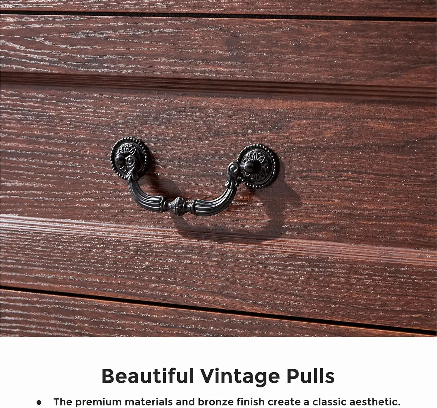 Farmhouse Cherry Wood Chest of Drawers for Bedroom Rustic Wide
