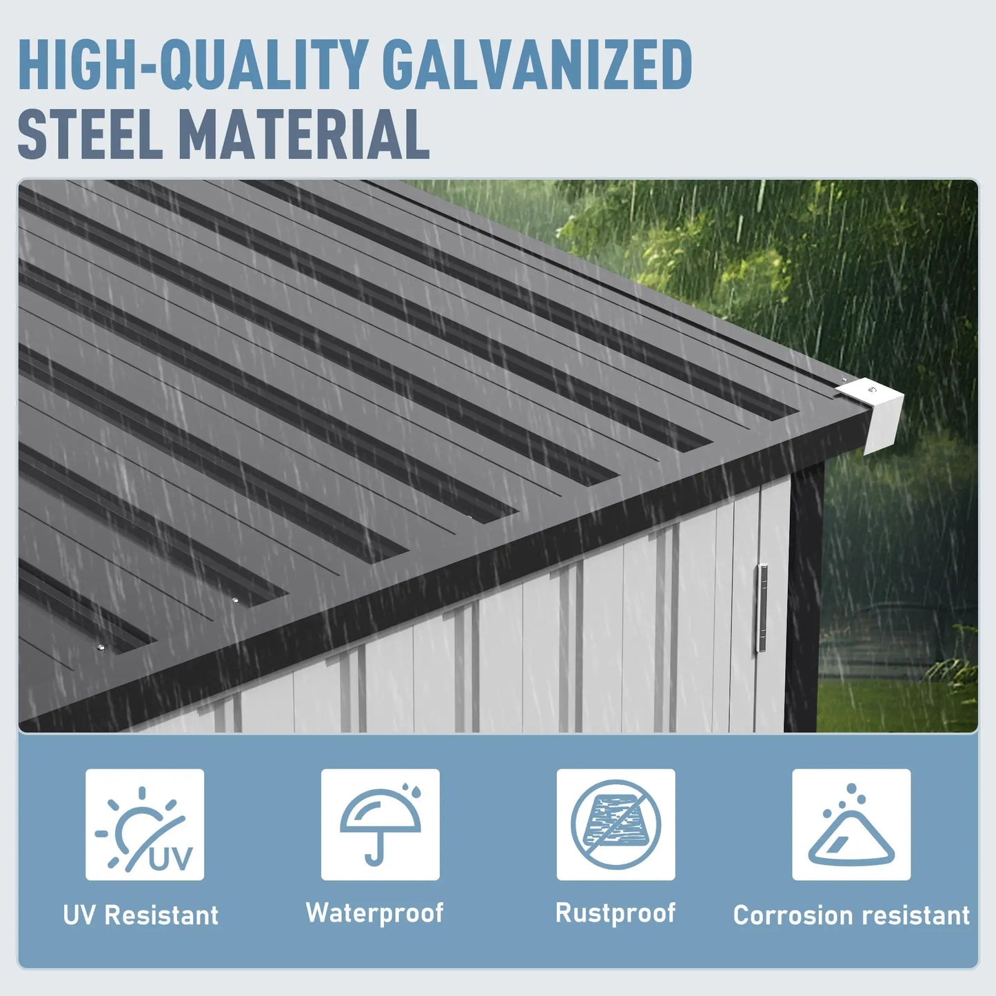 VIWAT 10x12 To 12x14 Ft Outdoor Metal Storage Shed With Lockable Window