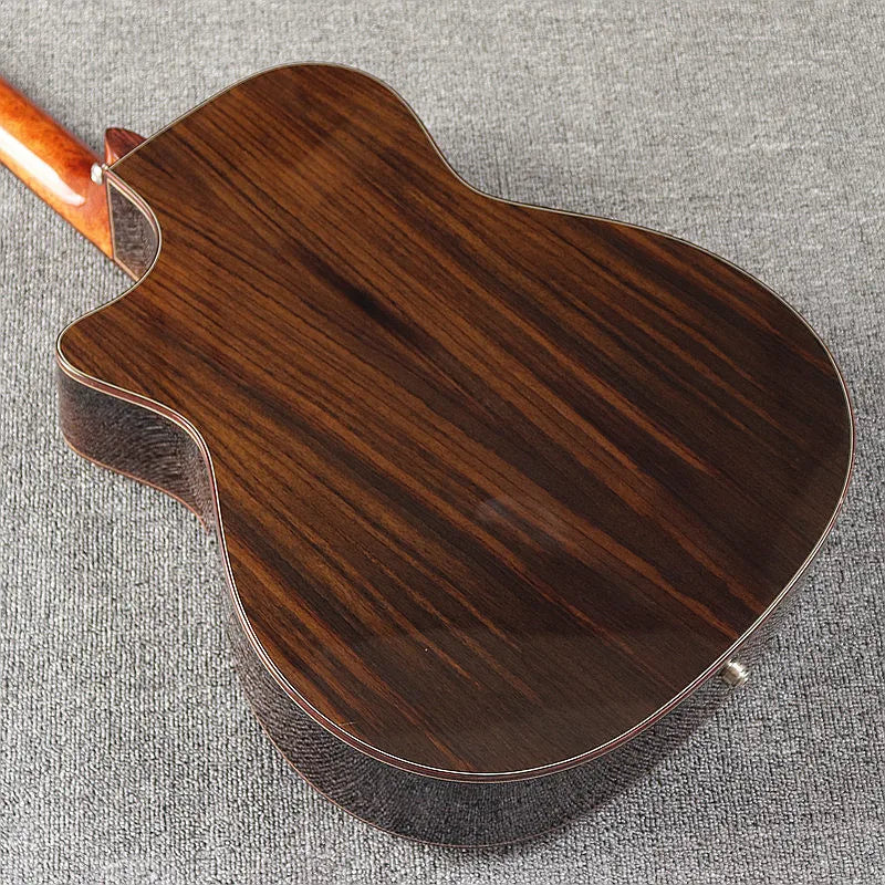 40 Inch 6 String Electric Acoustic Guitar Natural Brown Solid Spruce Top