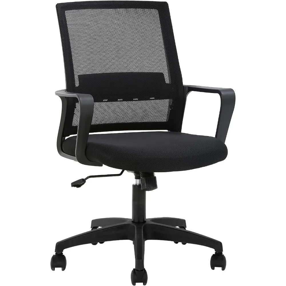 Office Chair Ergonomic Desk Chair Mid-Back Mesh Computer Chair Lumbar Support Comfortable Executive Adjustable Black