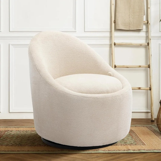 Swivel Accent Chair, 360° Swivel Chair with Hidden Storage, Modern Small Barrel Swivel Armchair for Living Room/Bedroom,