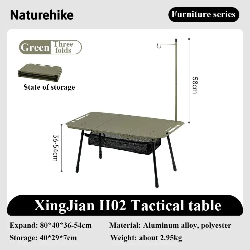 Naturehike H02 IGT Folding Table Camping Tactical Desk Height Adjustable