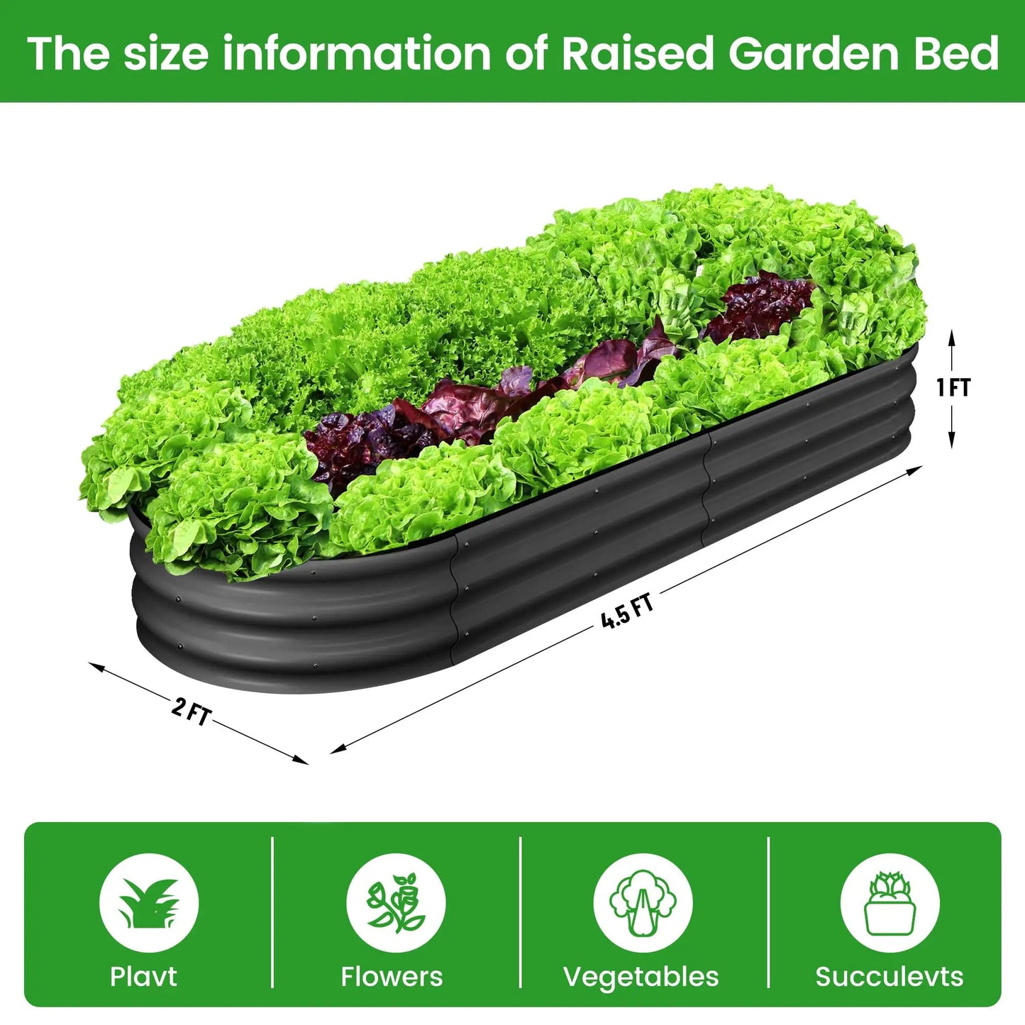 Two Pack Oval Galvanized Steel Raised Garden Beds With Open Base Safety Edge