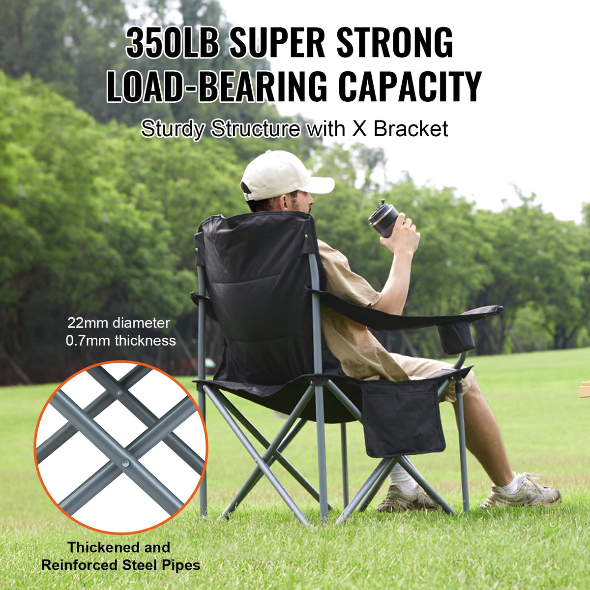 SucceBuy 350lb Outdoor Folding Camping Chair Ultralight Portable Seat