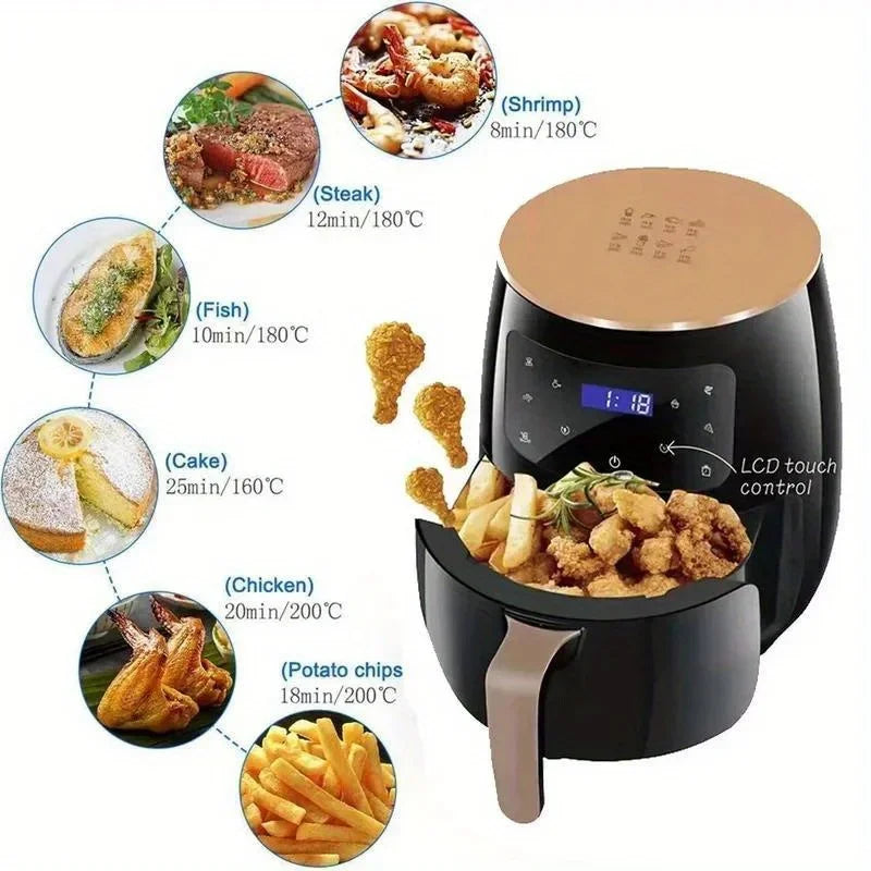 6L Large Digital Air Fryer Non Stick Multi Use Easy Clean