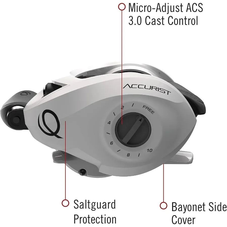 Accurist Baitcast Fishing Reel Size 100 With Non Slip Handle And Anti Reverse