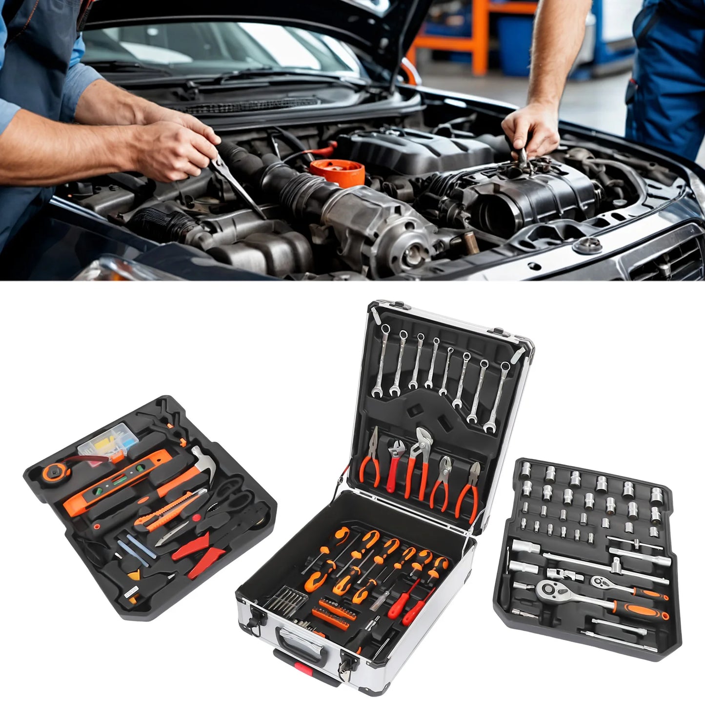 Trolley Case Tool Box Set Rust-Resistant Household Hand Tool Kit Mixed Hand Tool Kit for Home Maintenance/Garden Care