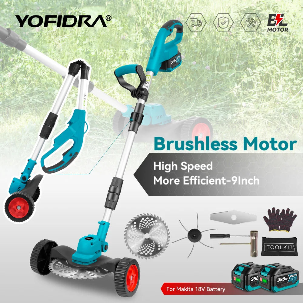 Yofidra 1500W Electric Lawn Mower Makita Battery Cutter