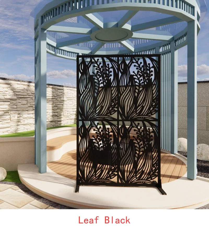 Metal Privacy Screen 3.8ft x 6ft Outdoor Indoor Divider Freestanding Decorative Panel for Balcony Patio Garden Room Divider