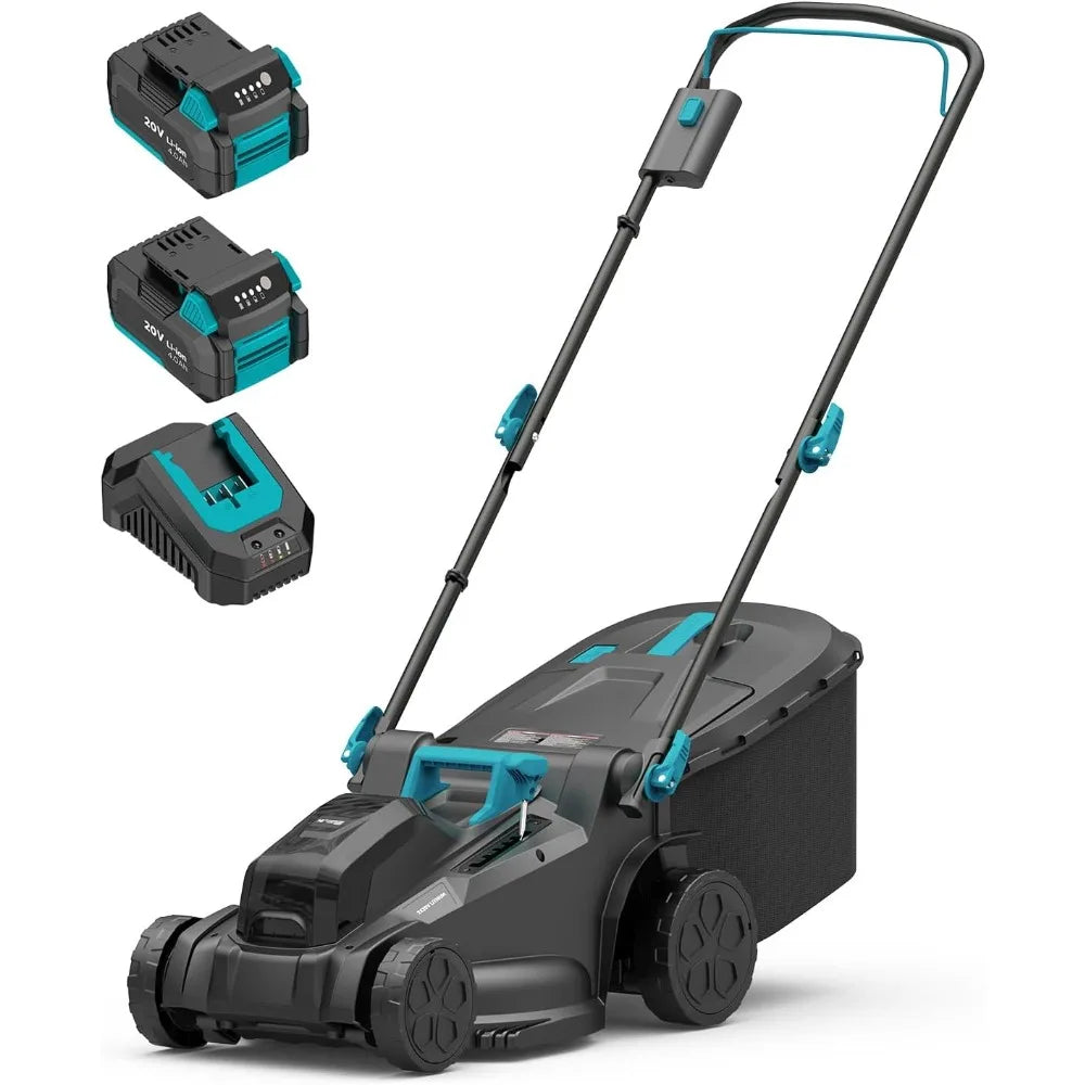 Cordless 2x20V 16 Inch Push Lawn Mower 6 Position Height