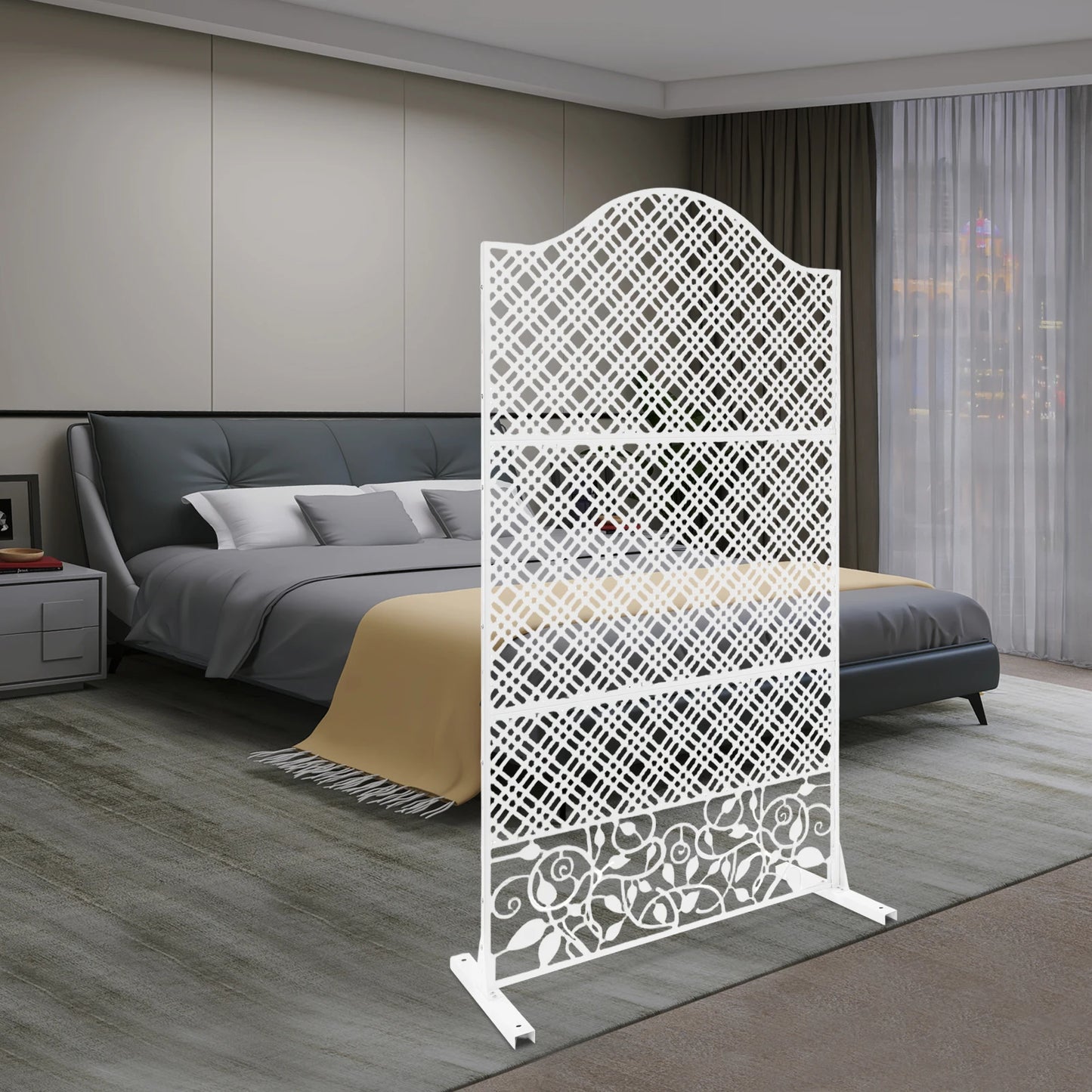 100x185x50cm Decorative Outdoor Divider Living Room Partition Metal Privacy Screen