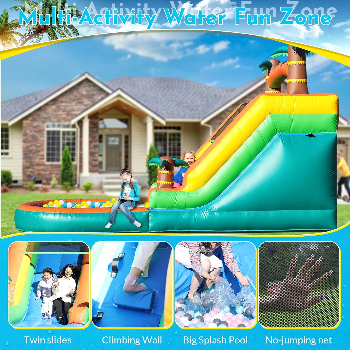 21ft Giant Commercial PVC Inflatable Water Slide With Blower