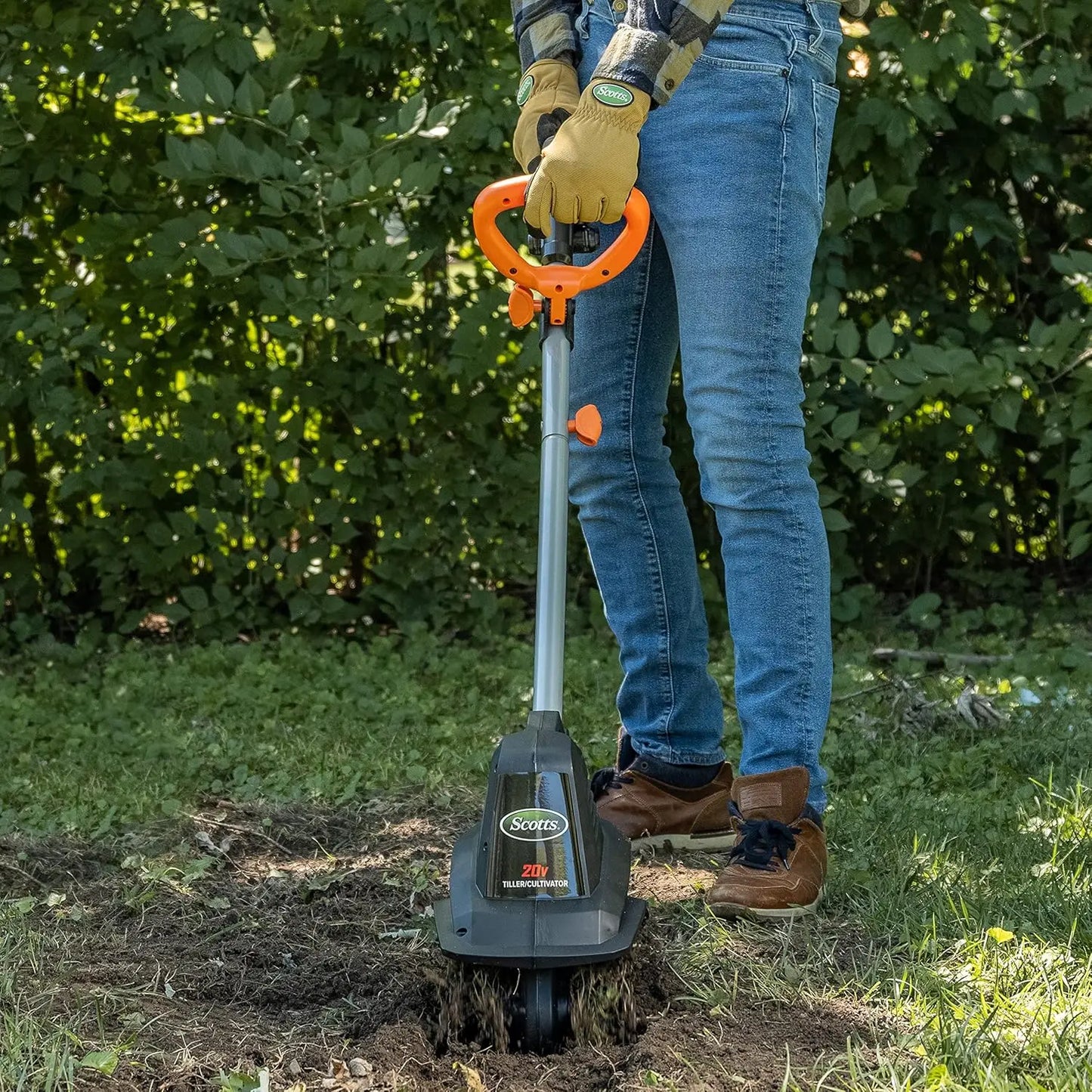 20V Cordless Garden Tiller 7.5 Inch Width with 2Ah Battery and Fast Charger