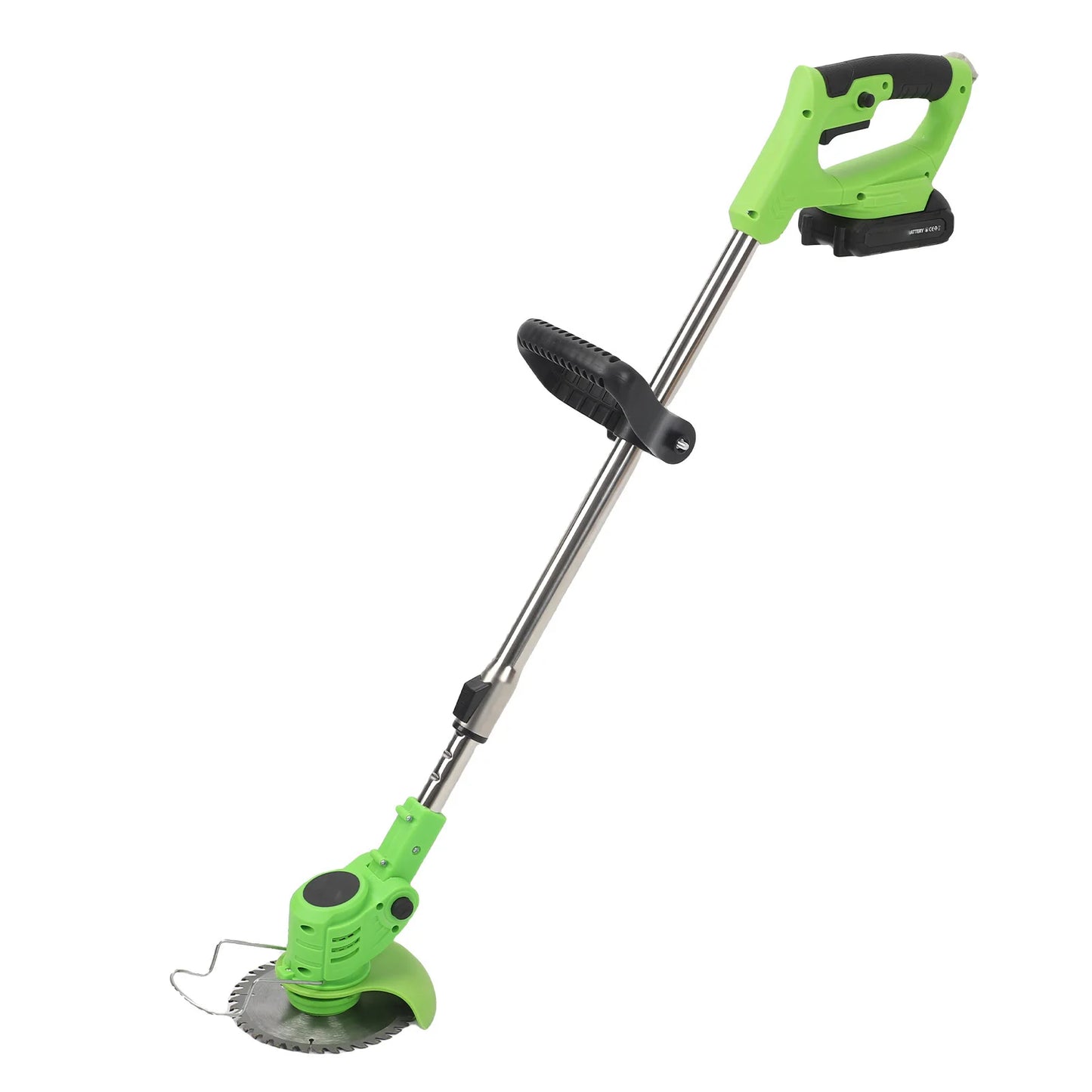 Cordless String Trimmer 2x7500mAh Telescopic Handle Battery Powered Weed Trimmer Lightweight Stainless Steel Plastic for Yard