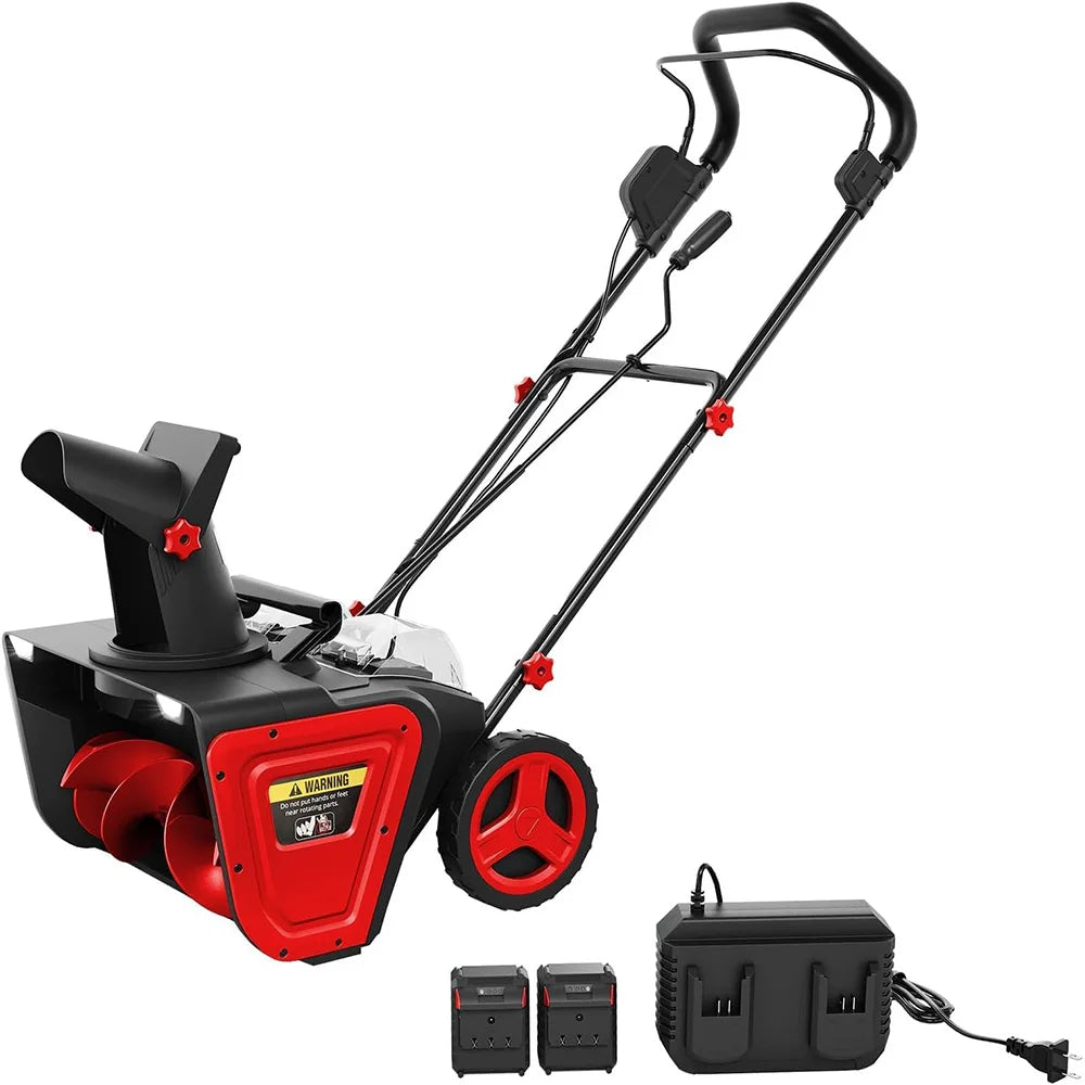 20 Inch Brushless Cordless Snow Blower 2x20V Battery LED Light
