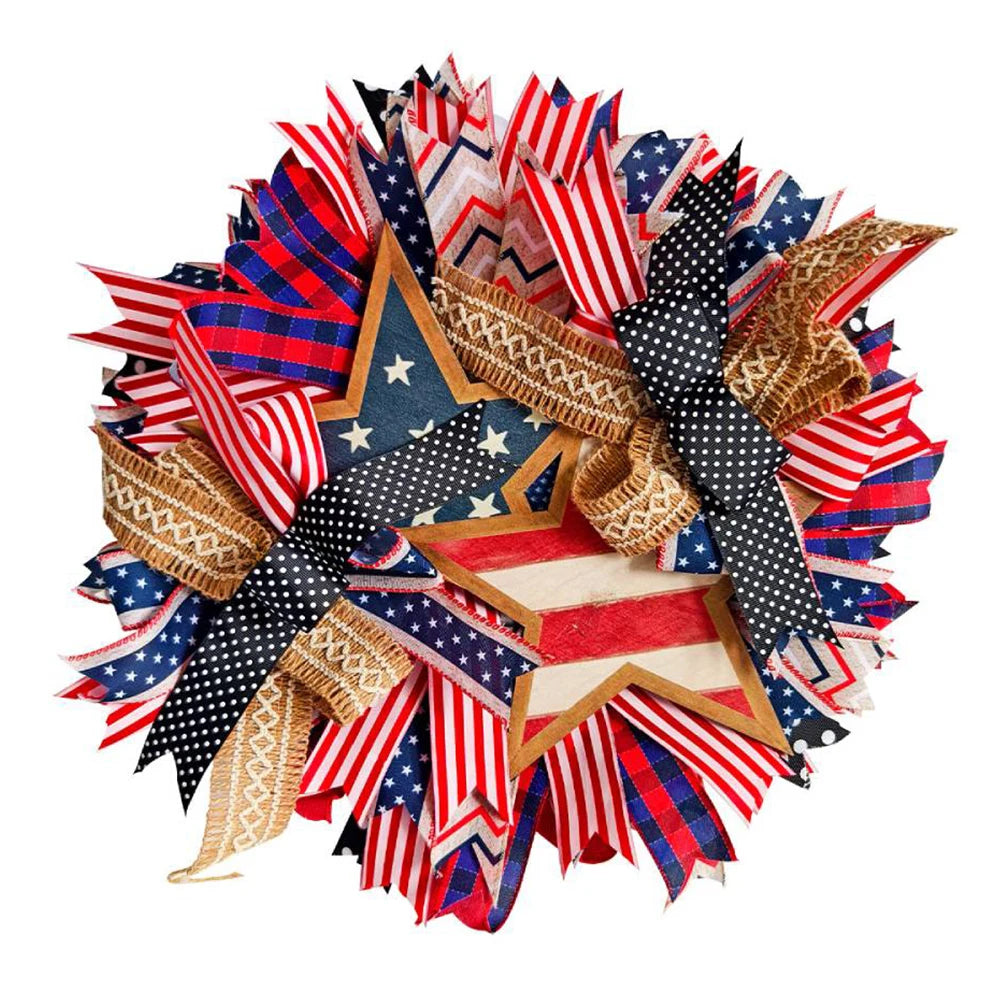 Patriotic 4th Of July Wreath Independence Day Front Door Decor