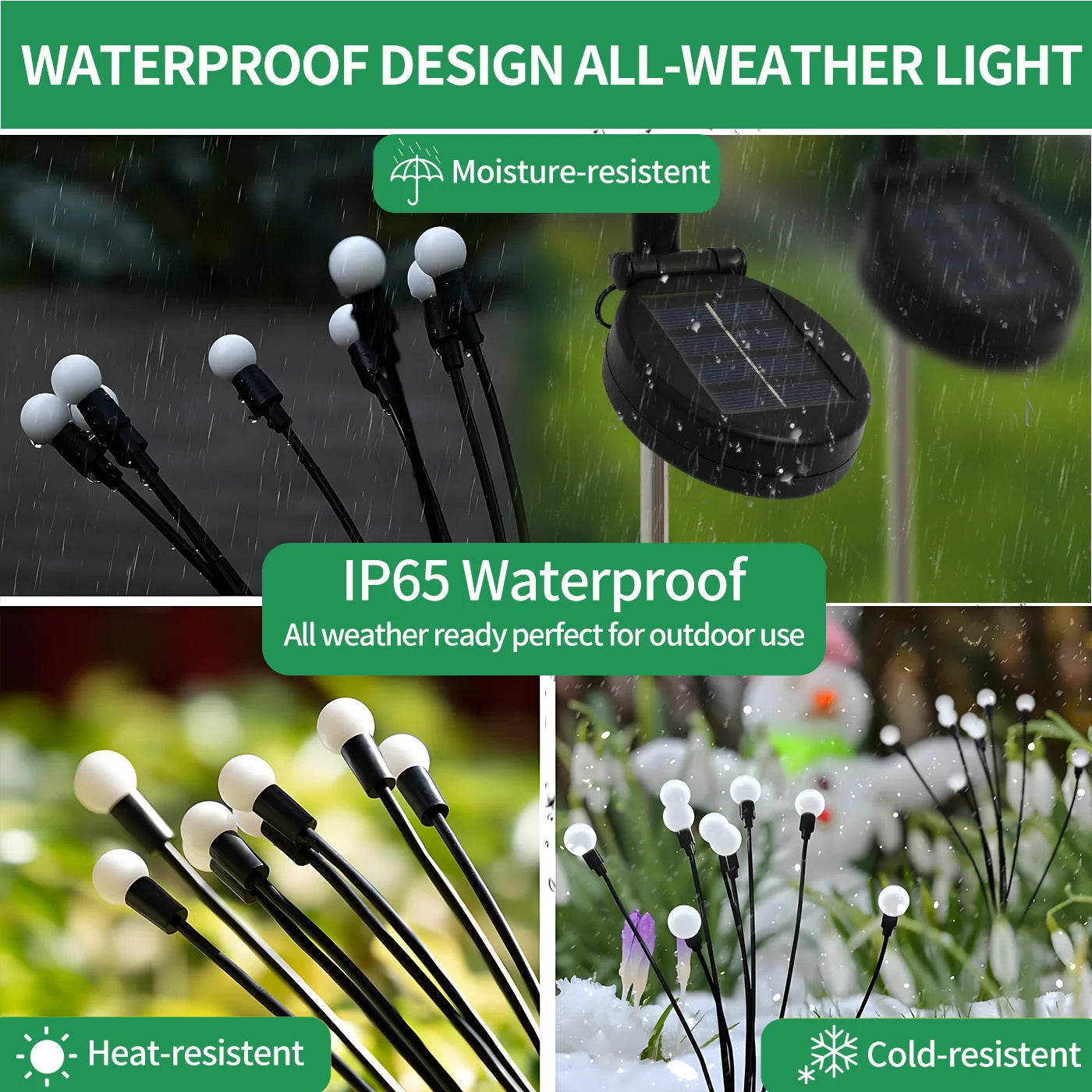 8 Head Solar Firefly Lights LED Outdoor Decorative Garden Waterproof Pathway