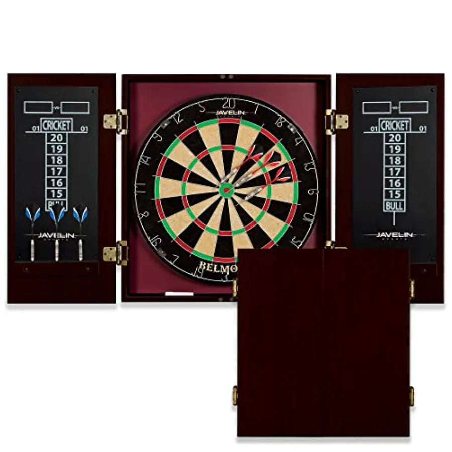 Official Size Dart Board Cabinet Set With Easy Assembly Deluxe Darts Included