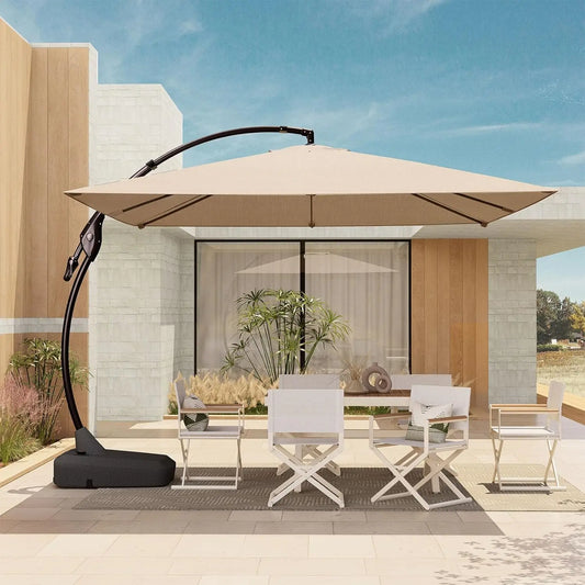 10x10 Ft Patio Offset Umbrella Aluminum Cantilever Base