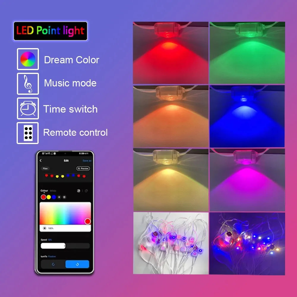 MIMIRGB Outdoor Eaves Lights LED String With App Control DIY Scene Modes