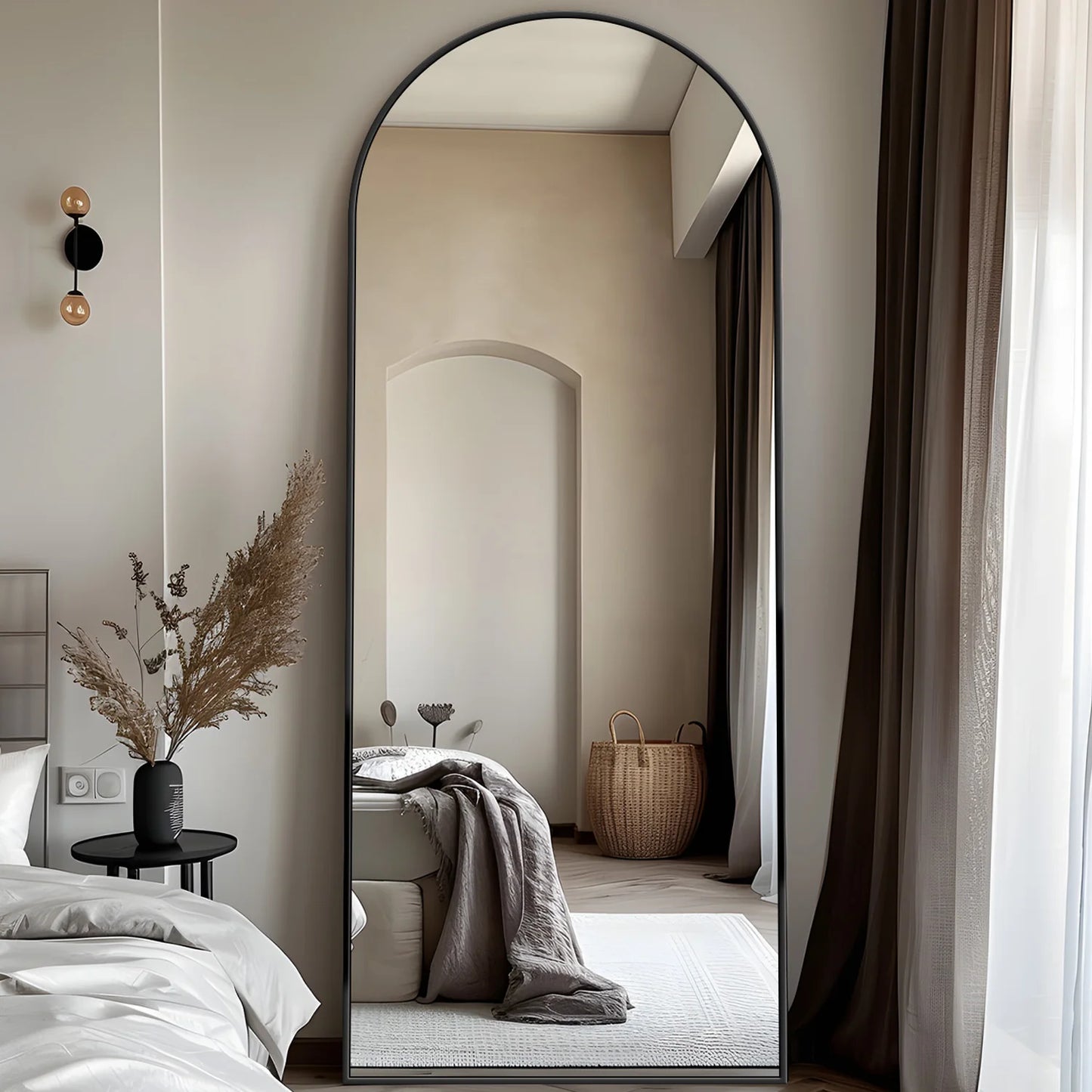 58x19 Inch Full Length Mirror With Stand Oversized Floor Mirror For Bedroom