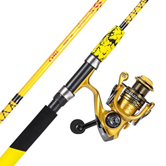 Durable Spinning Reel and Two Piece Rod Combo for Freshwater and Saltwater