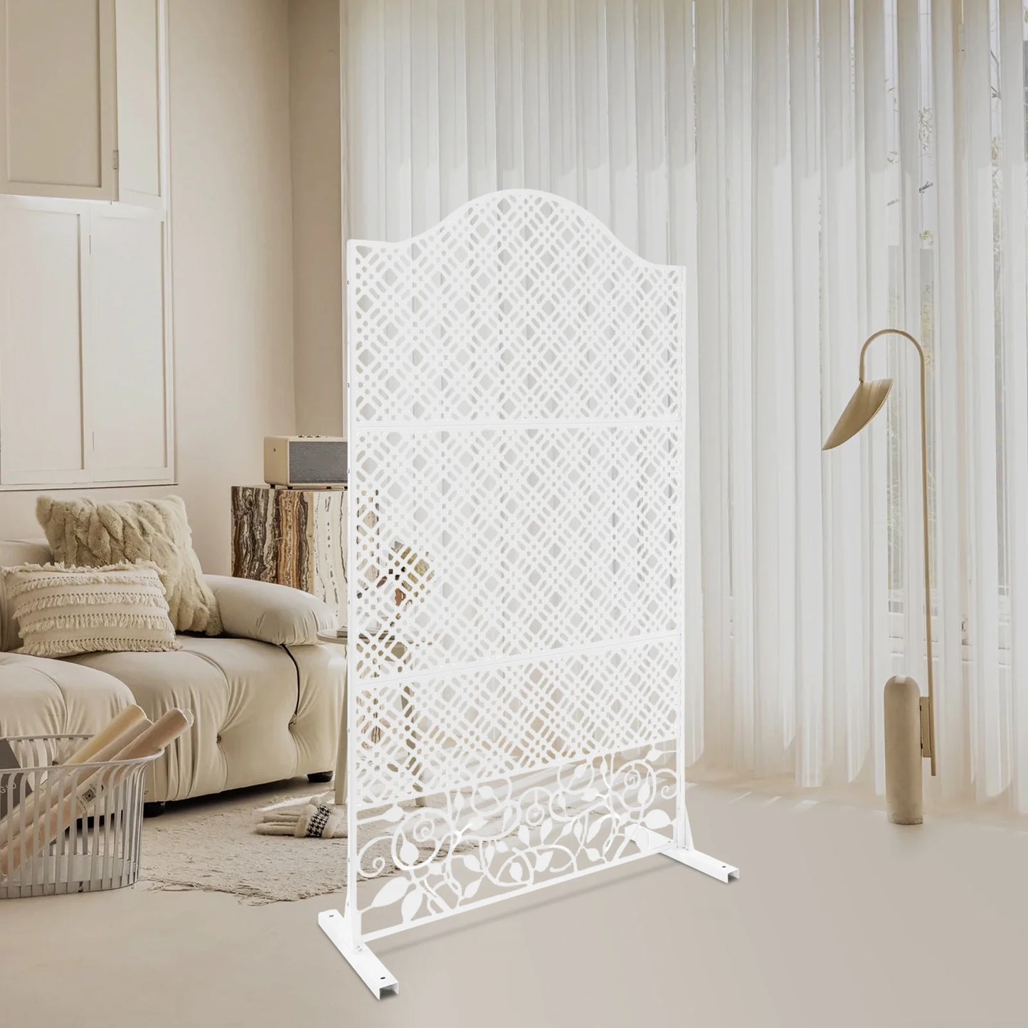 100x185x50cm Decorative Outdoor Divider Living Room Partition Metal Privacy Screen