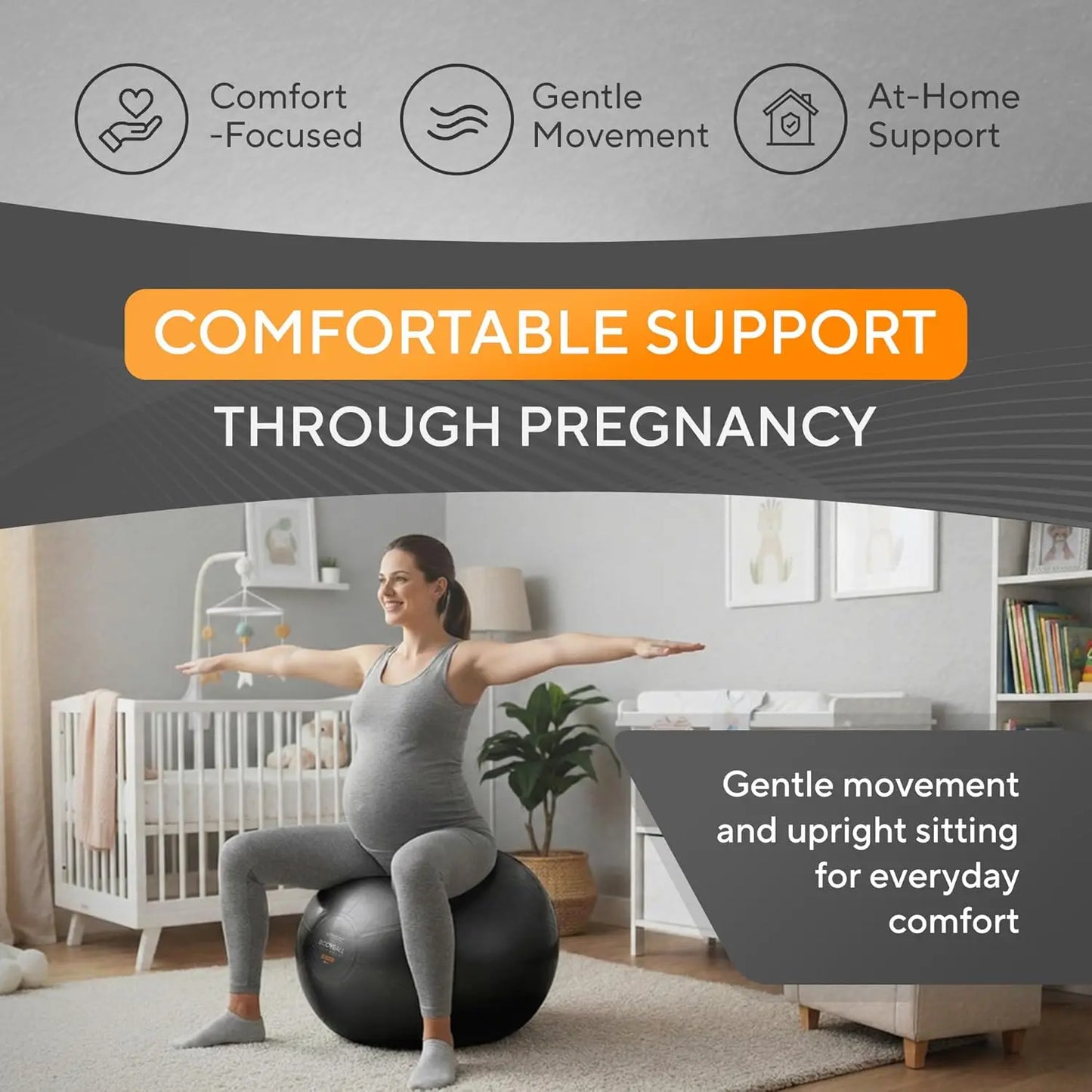 Anti Burst Exercise Ball for Yoga and Pilates with Pump 330 Pounds Capacity