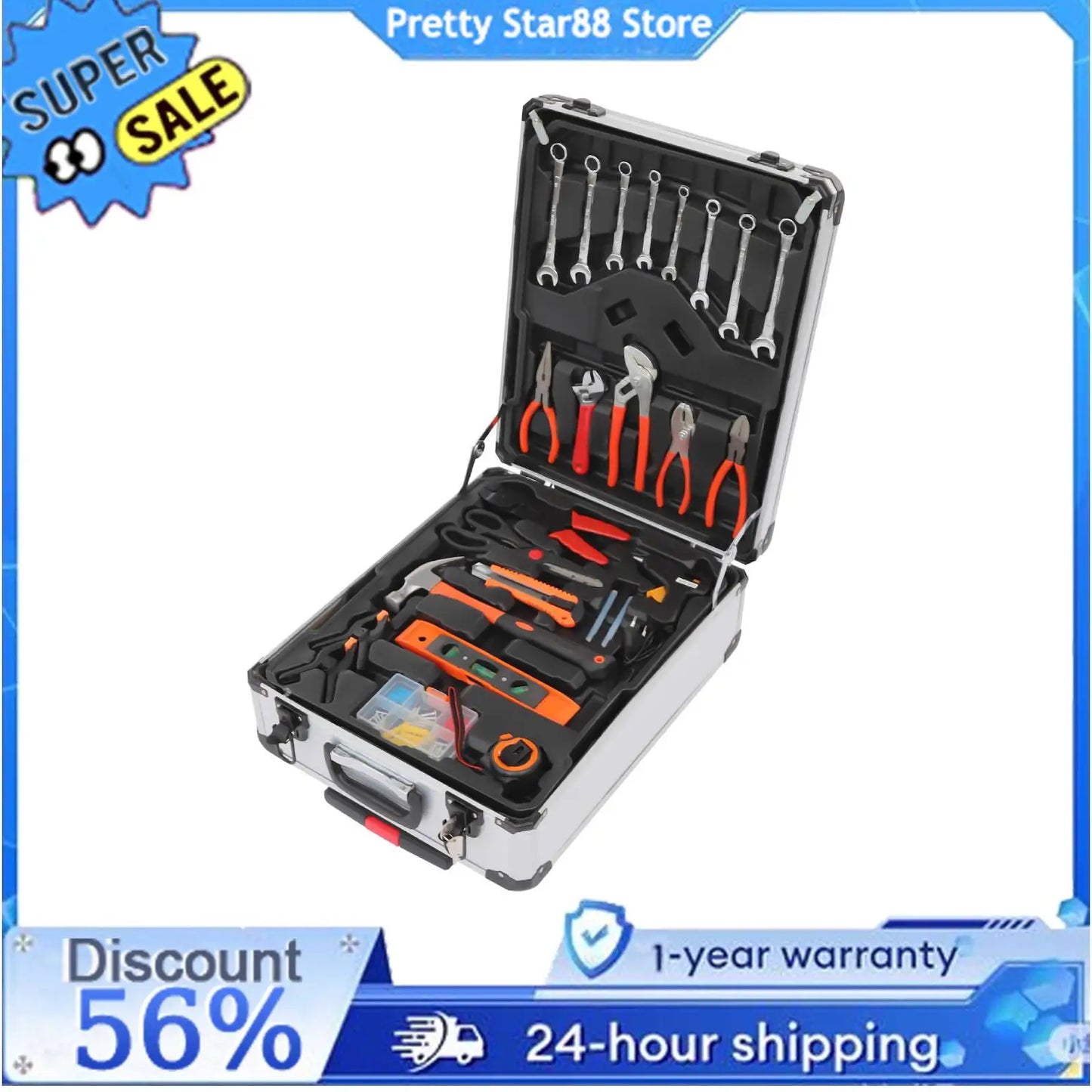 Trolley Case Tool Box Set Rust-Resistant Household Hand Tool Kit Mixed Hand Tool Kit for Home Maintenance/Garden Care
