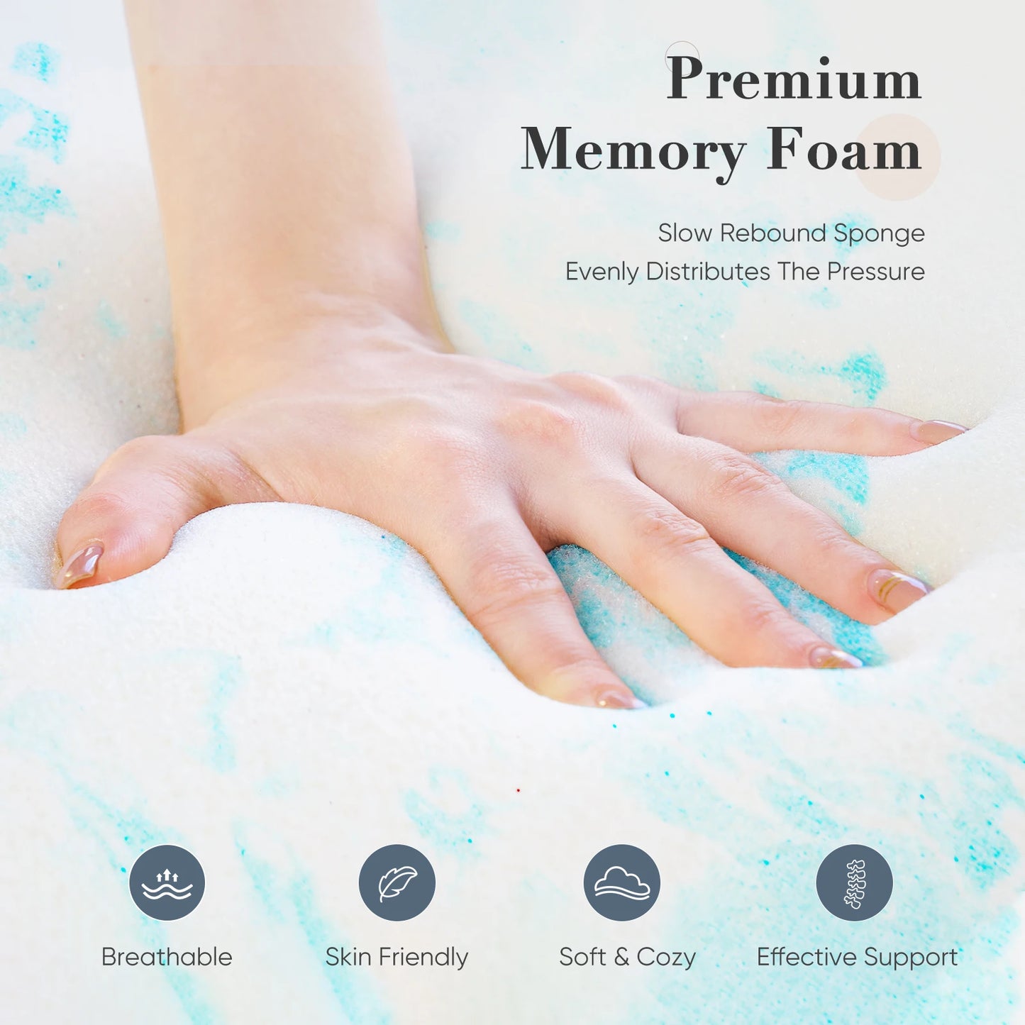 JHK Gel Memory Foam Mattress Topper 2 to 3 Inch Full Size Cooling Bed Topper