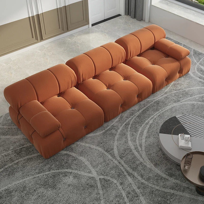 104 Inch Minimalist Modular Sectional Sofa Velvet Convertible 3 Seat Set Sdorens