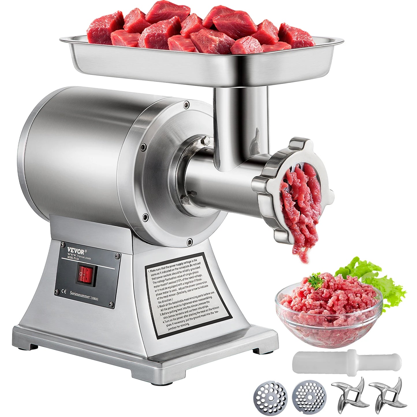 SucceBuy 250Kg Per Hour Commercial Meat Mincer Grinder
