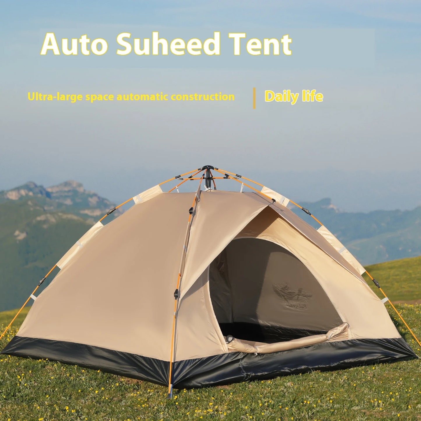 Pakicetus Instant Golden Tent Portable 3 4 Person Beach And Camping Shelter