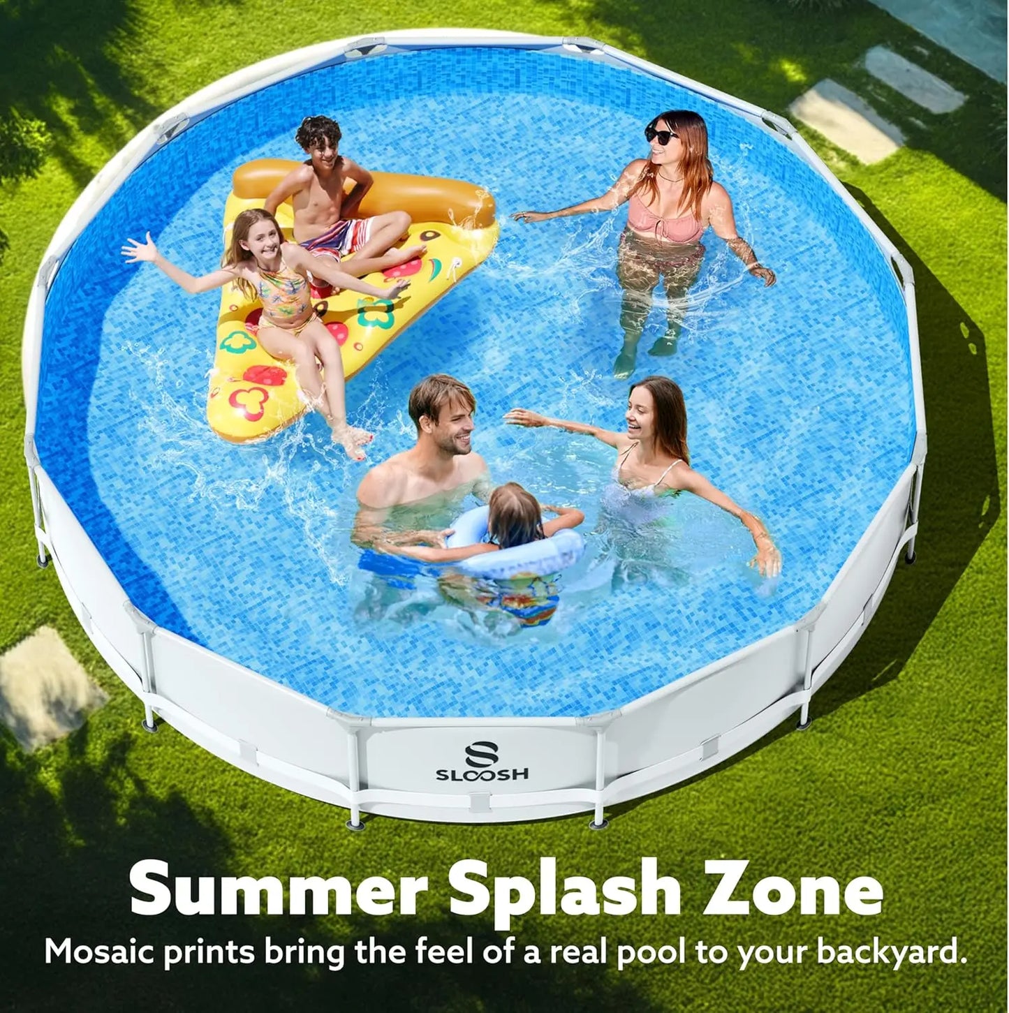 Joyfy Round Above Ground Pool 12ft 10ft 15ft With Filter Pump For Kids Adults