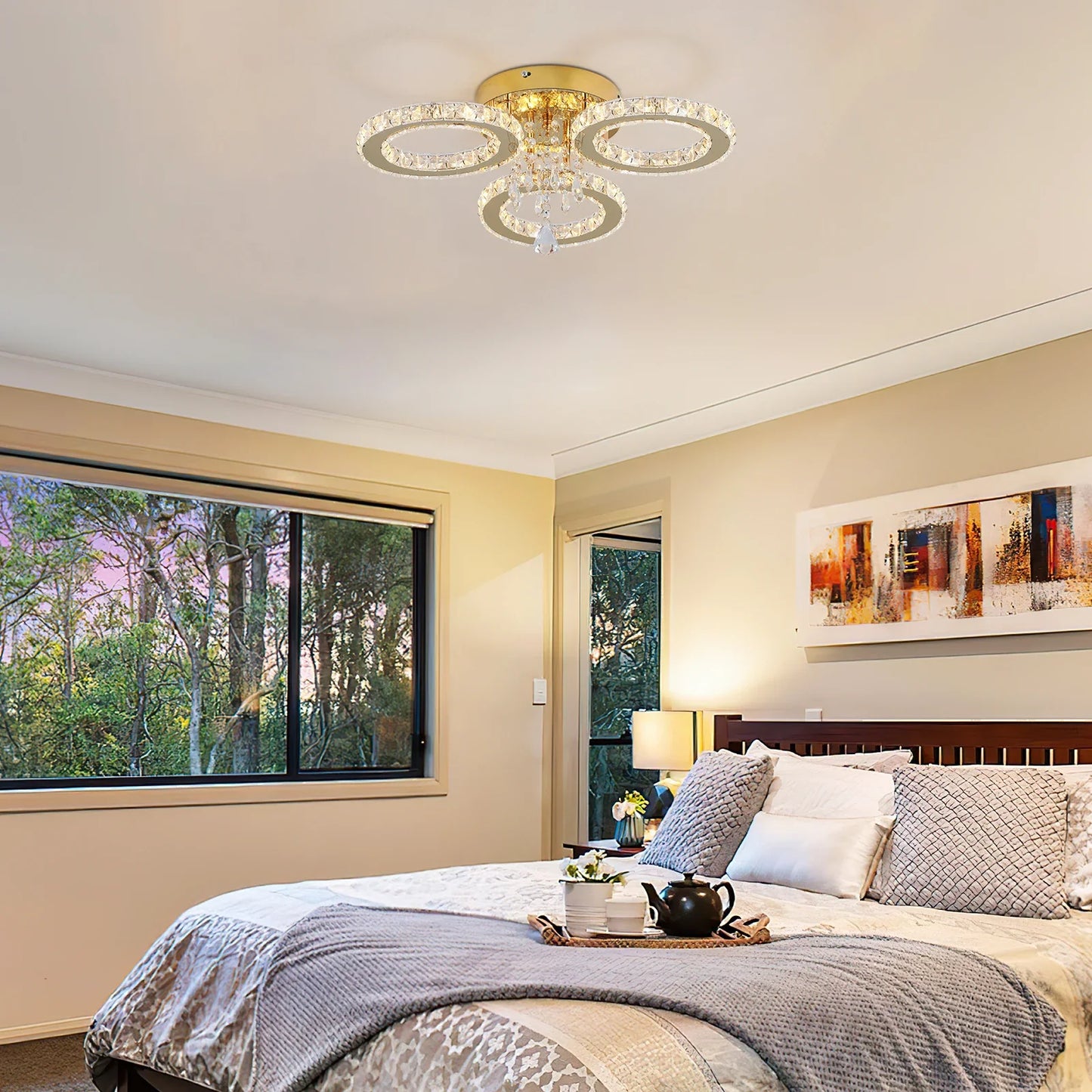 Led Ceiling Light Modern Home Decoration Crystal Chandelier Luxury Living Room BedRoom Dining Gold Ceiling Lamp lighting