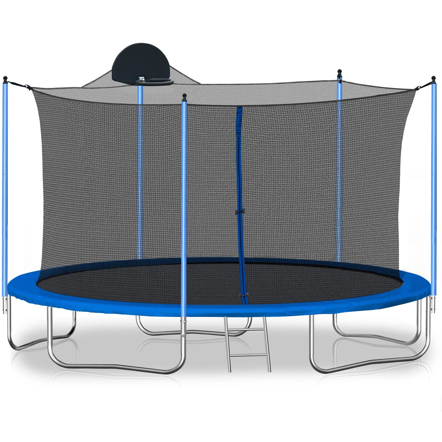 Outdoor Trampoline For Kids And Adults With Basketball Hoop