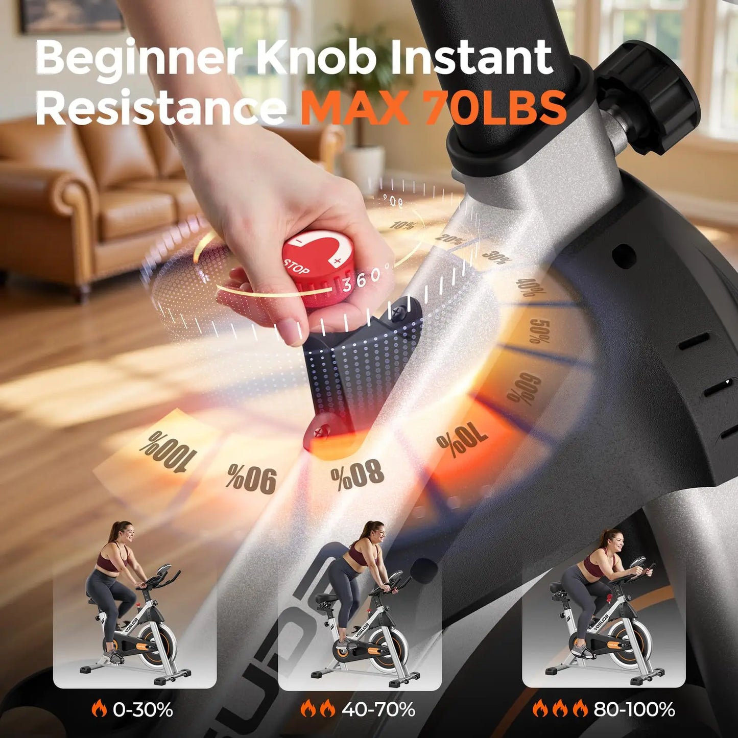 YOSUDA Exercise Bike With Magnetic Resistance And Bluetooth 300 Pound Capacity