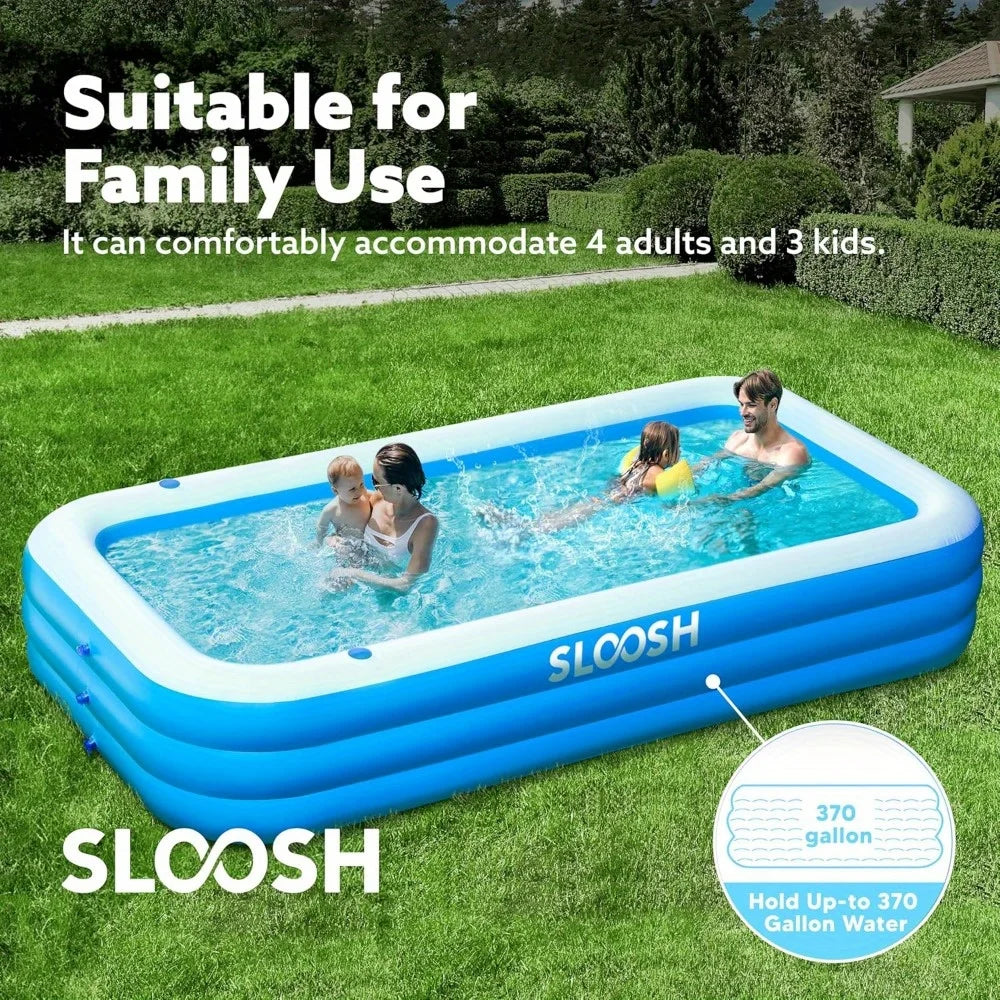 Joyfy 120 by 72 by 22 Inches Full Sized Inflatable Swimming Pool Backyard
