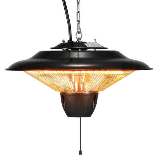 SucceBuy Hanging Patio Heater 1500W With Pull Cord Outdoor