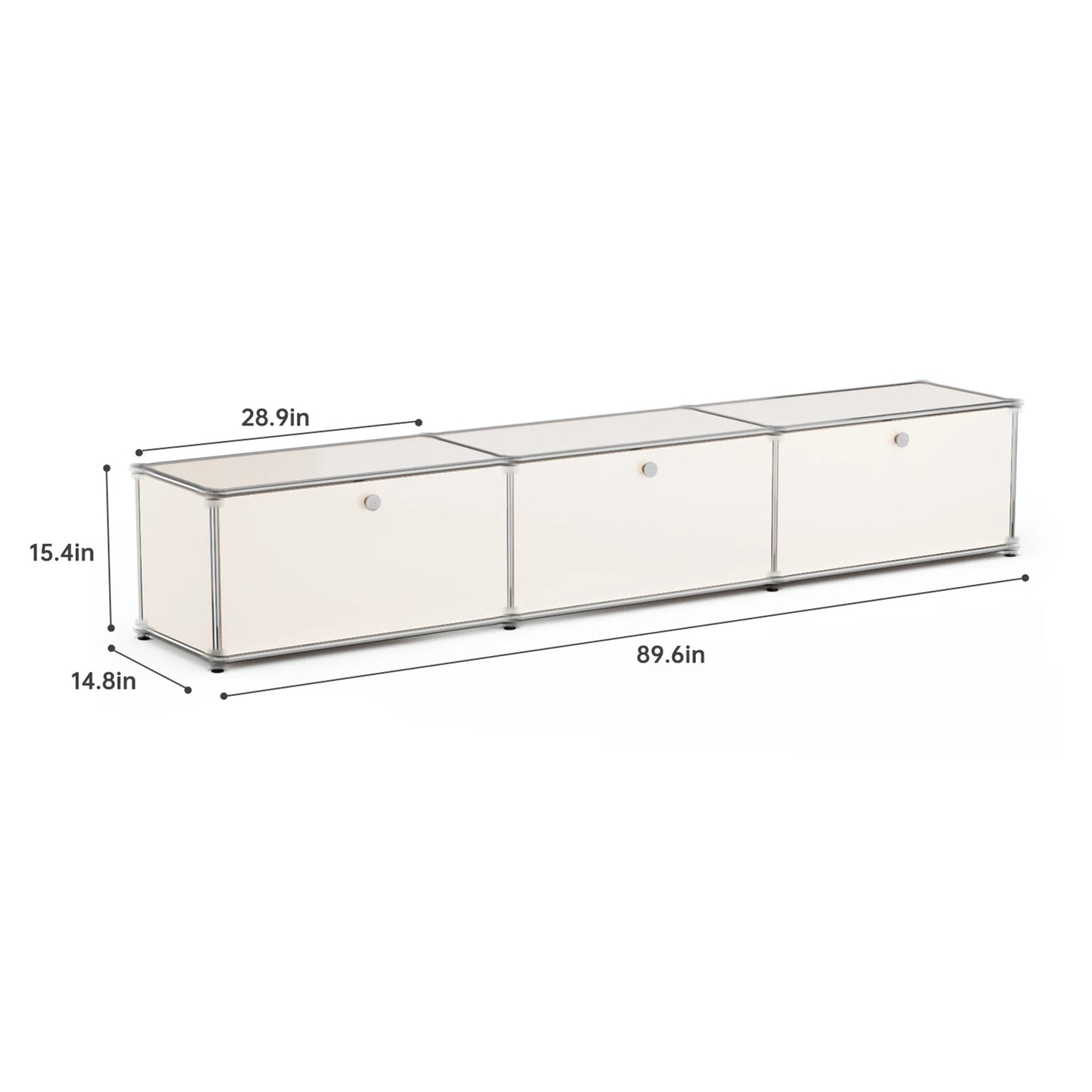 Modern Stainless Steel Storage Cabinet TV Stand Multi Shelf Organizer For Home