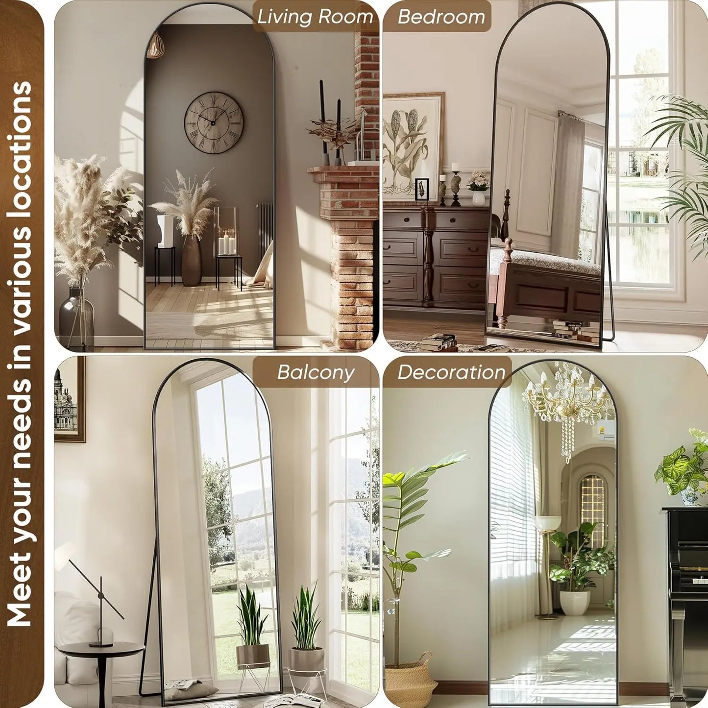 58x19 Inch Full Length Mirror With Stand Oversized Floor Mirror For Bedroom
