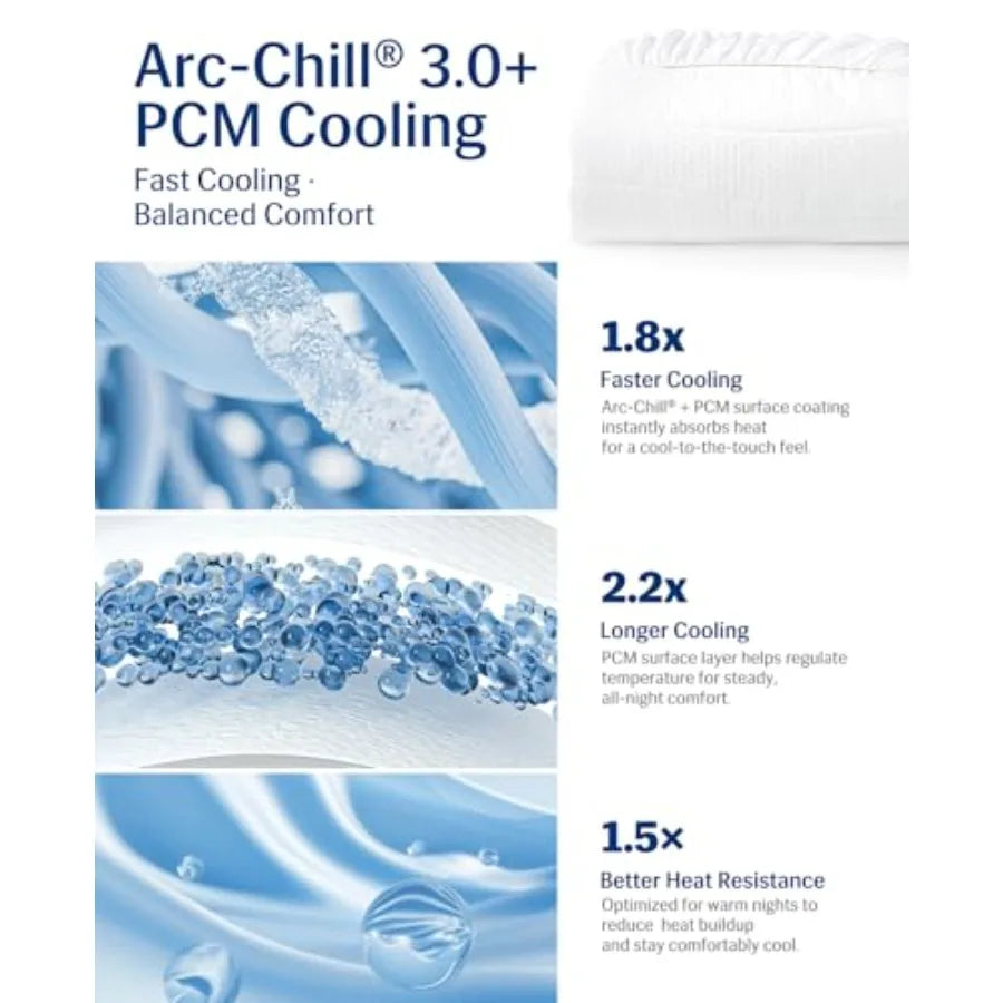 Cooling Mattress Pad Arc Chill 3.0 PCM Deep Pocket 18 Inch Washable Mat